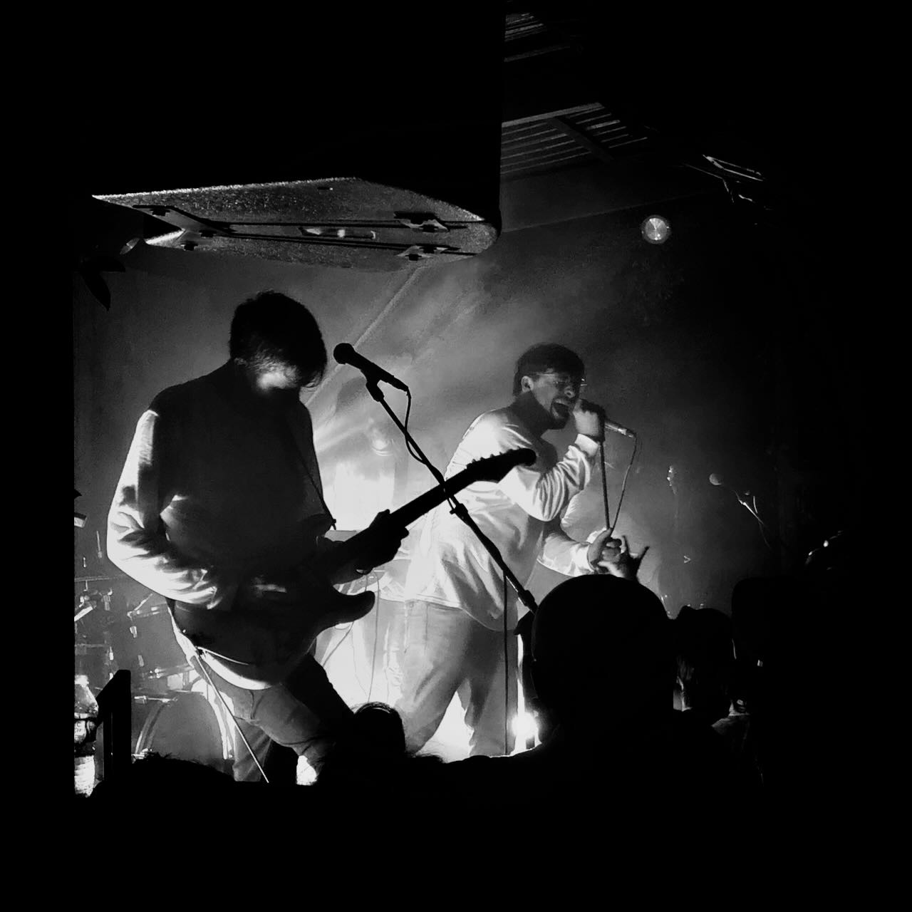 The band foxing playing on stage in Austin, TX