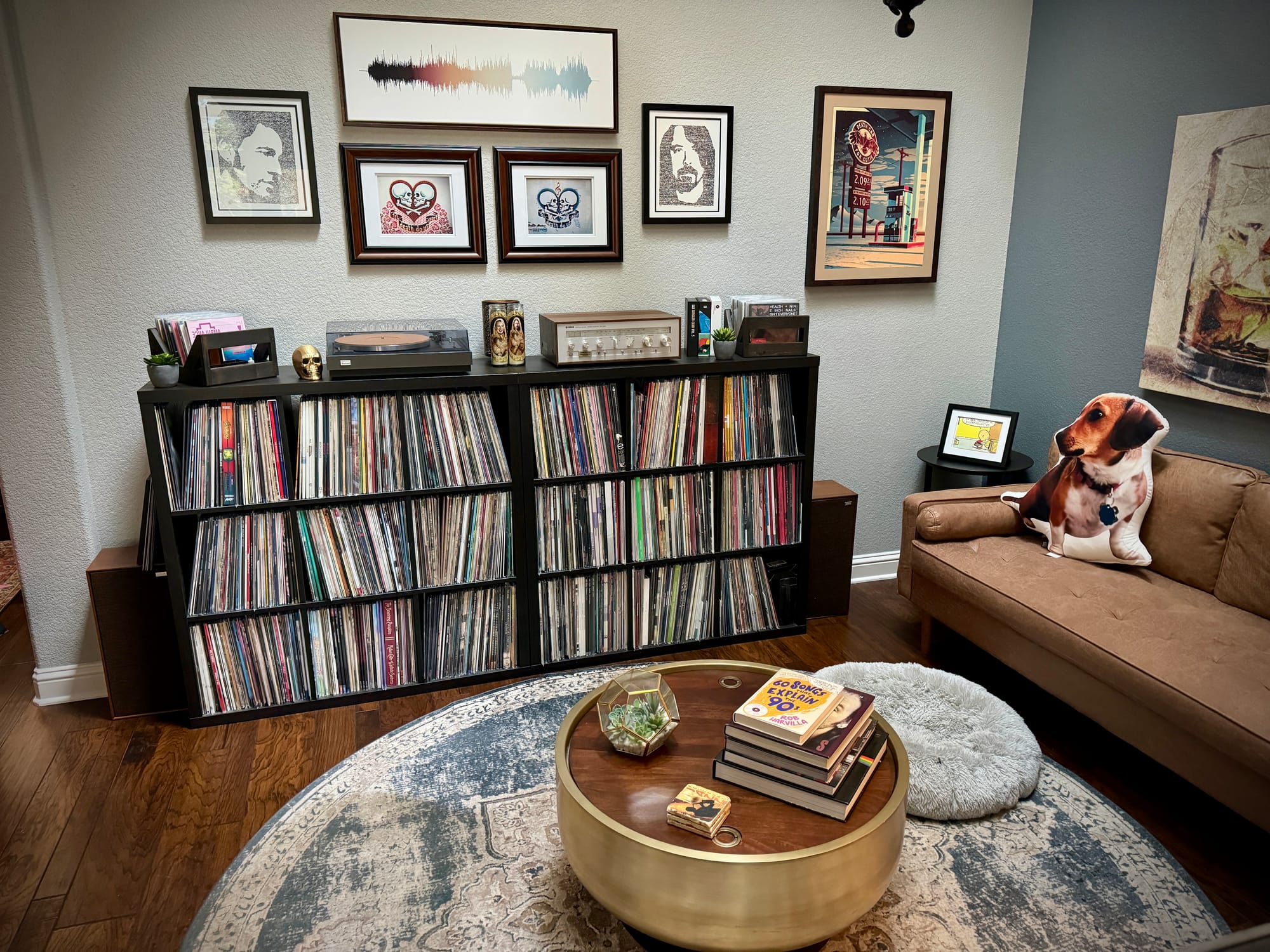 My record collection in our music room.